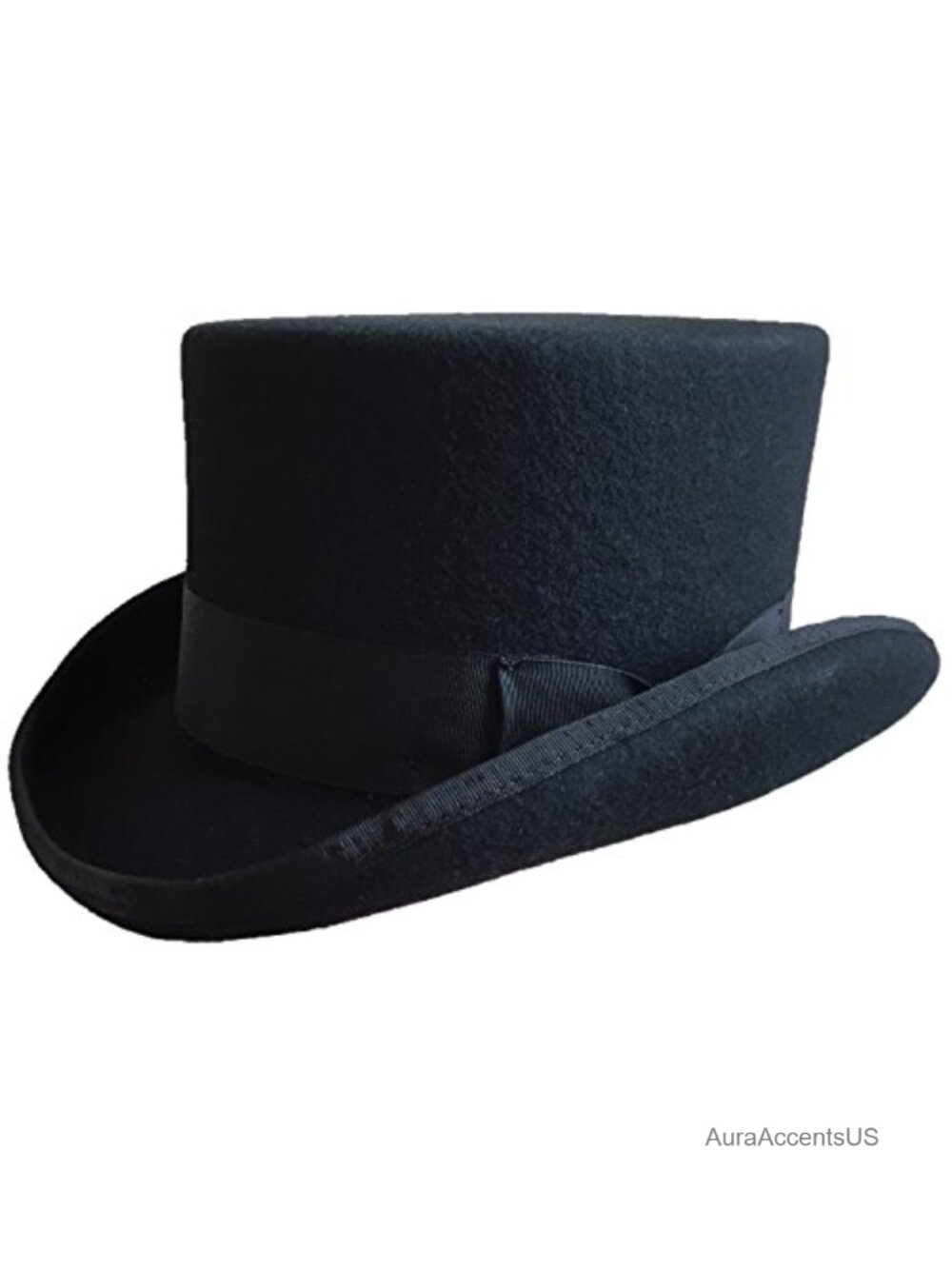 Wool Felt Victorian Top Hat Short Crown Formal Costume